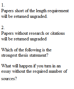 Essay Instructions Quiz